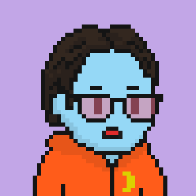 An example character: a Moonbaby in an orange hoodie