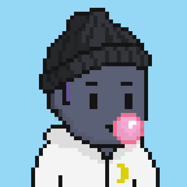 An example character: a Moonbaby in a white hoodie